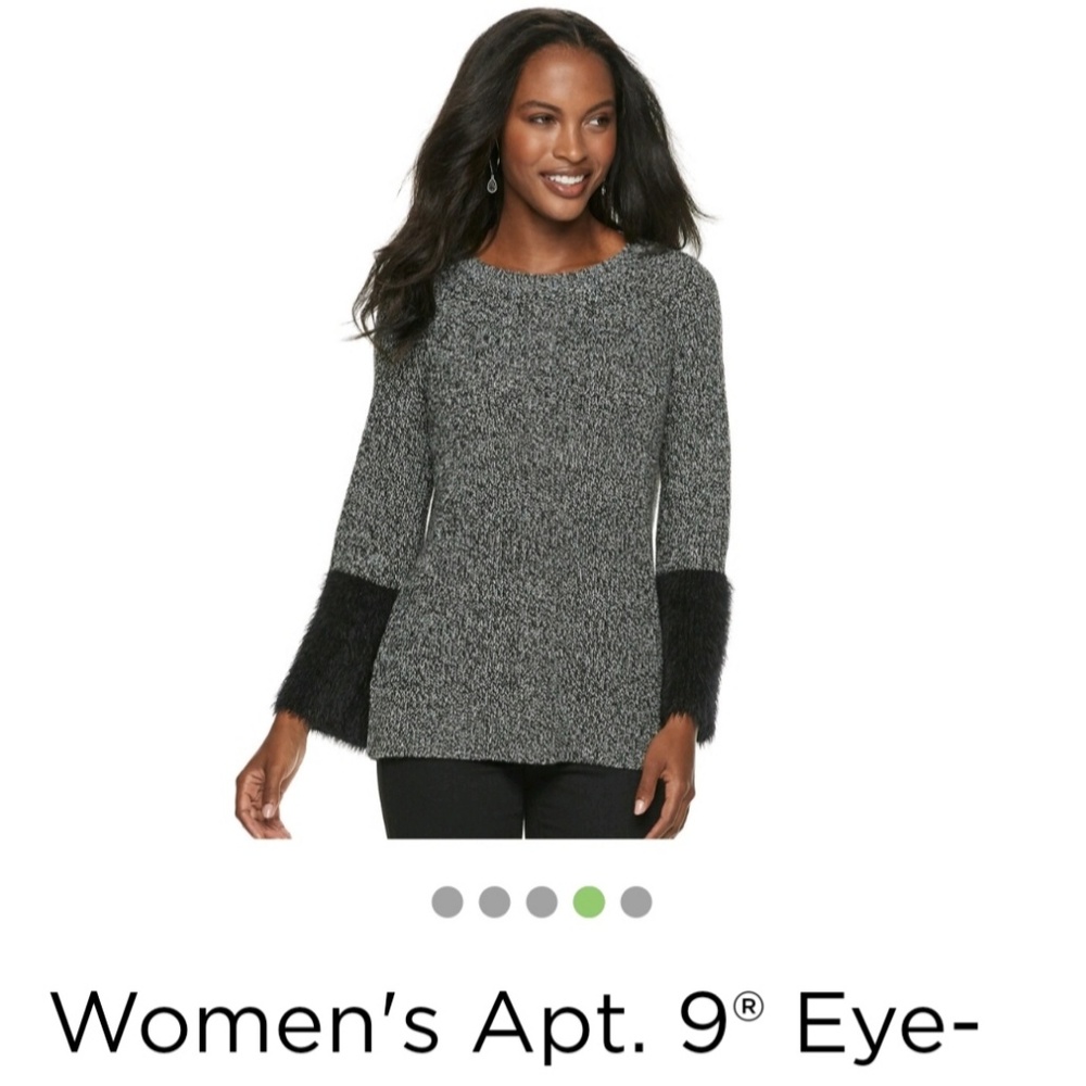 Apt 9 sweater eye lash textured bell sleeves